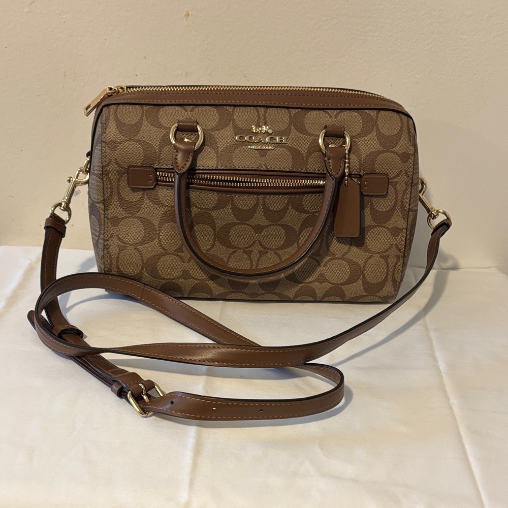 Coach Tan and Brown Crossbody Bag